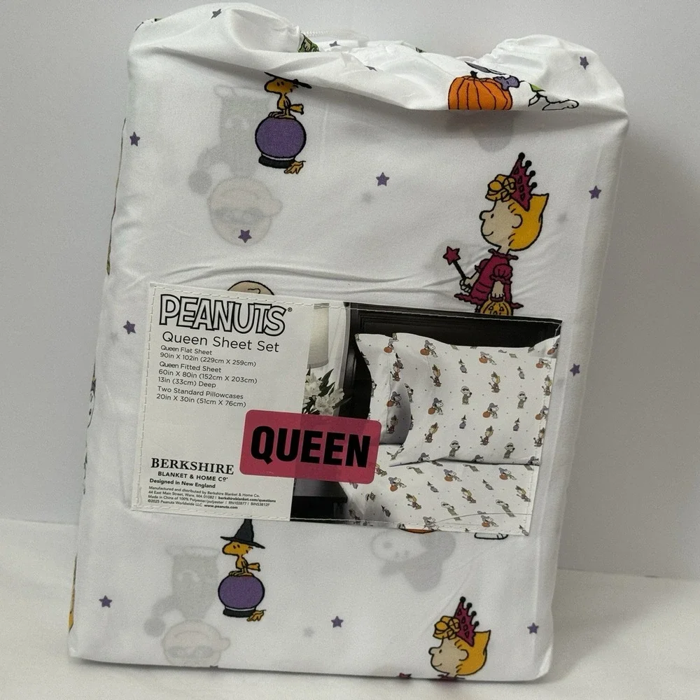 Peanuts Halloween Queen‎ Sheet Set – Snoopy, Woodstock NWT